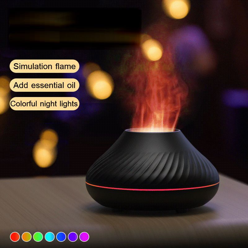 Flame Volcano Air Humidifier USB Aroma Diffuser Essential Oils