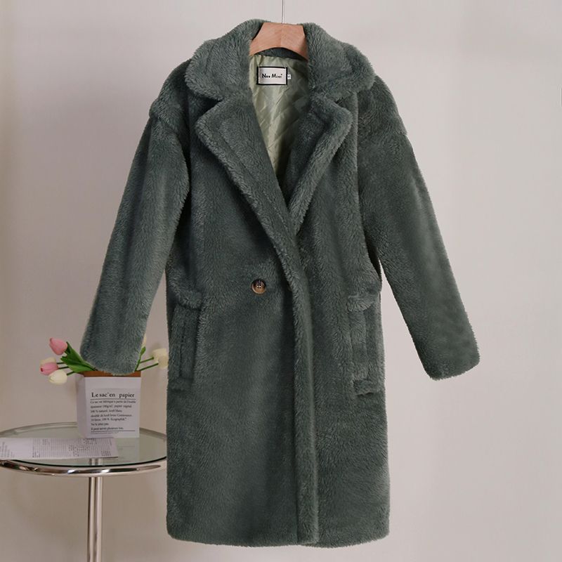 Manteau en peluche vert