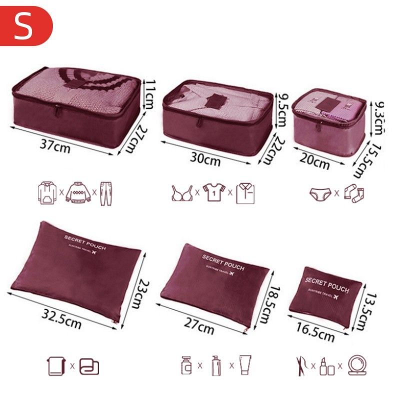 Wine Red-S-6PCS