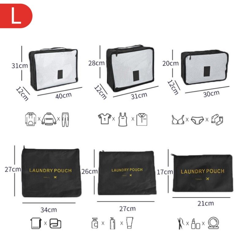 Czarny L-6PCS