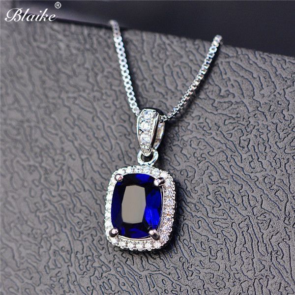 Pendentif bleu Zircon 45cm