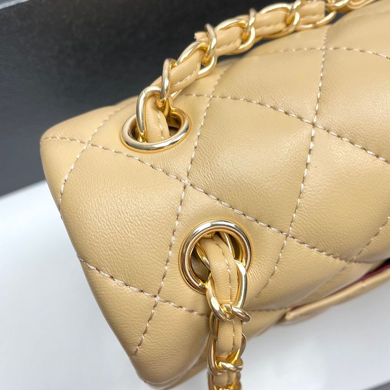 Khaki Lambskin Gold Hardware