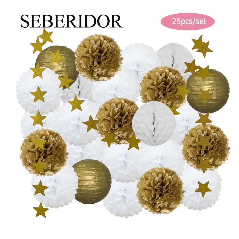 Conjunto branco dourado - 8 polegadas (cerca de 20 cm)