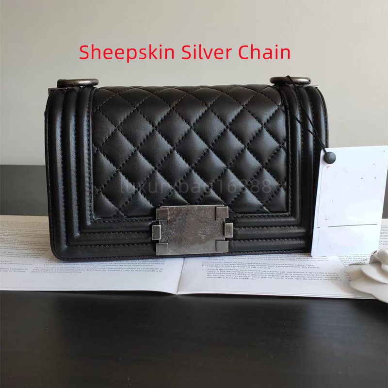 Le Sheepskin Siyah Gümüş Zincir 25cm