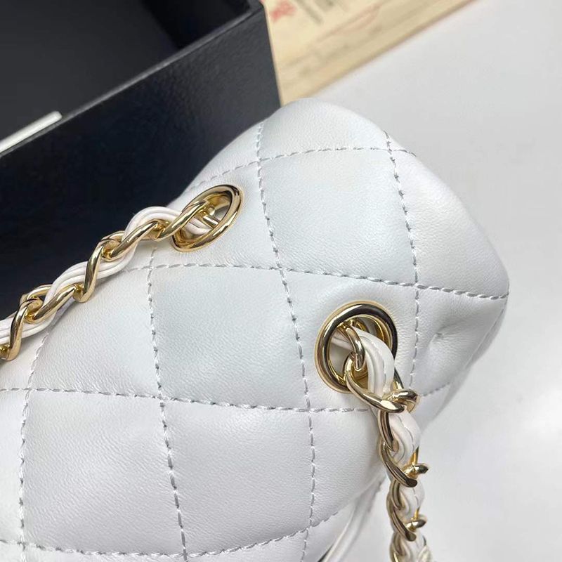 White Lambskin Gold Hardware