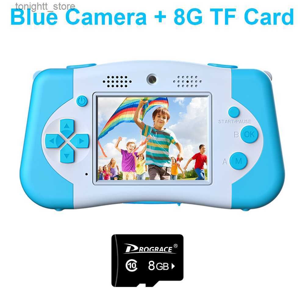 Blaue Kamera mit 8-G-Karte