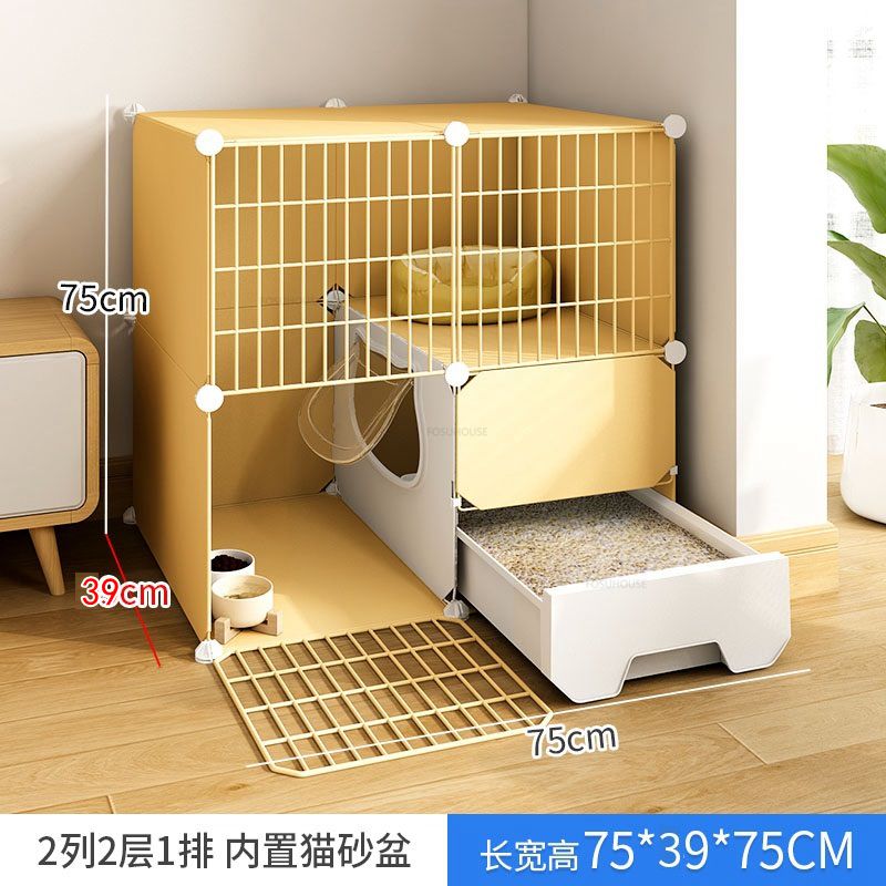 Cat Carriers Iron Mesh Cages Indoor House Home Breathable Villa Two