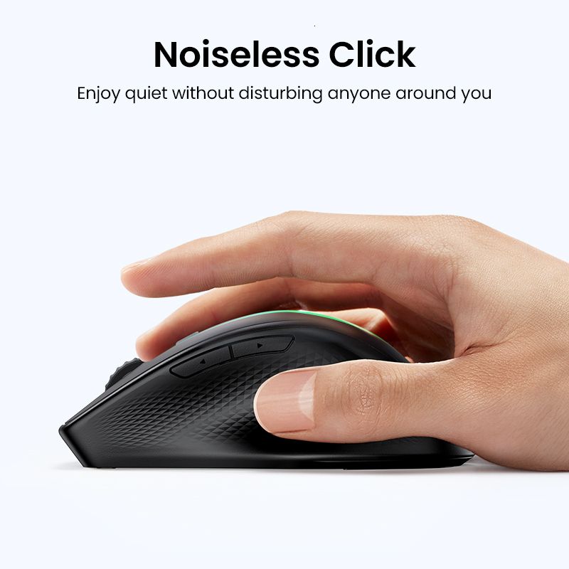 UGREEN 2.4G Bluetooth Mouse Wireless Ergonomic Mouse 4000 DPI Silent 6  Buttons For MacBook Tablet Laptop Mute Mice Quiet Mouse Model: 90395