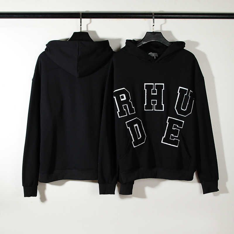 Chenille Patch Rhude Letter Towel Embroidery American High Street Embroidery Hoodie for Men and Women