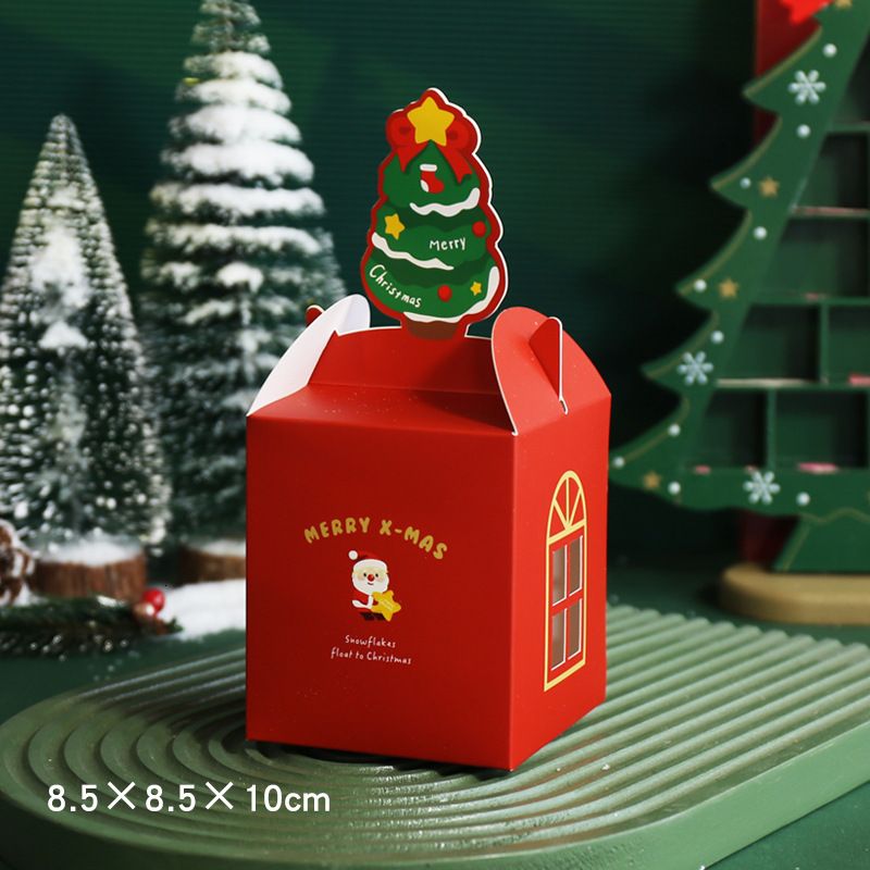 クリスマスツリーボックス-10PCS-8.5x8.5x10cm