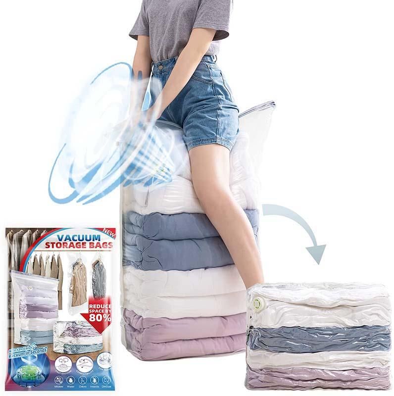 Vacuum Storage Bags Space Saver 80% More Compression Organizer Vacuum  Sealer Bags with Travel Hand Pump for Blankets Clothes