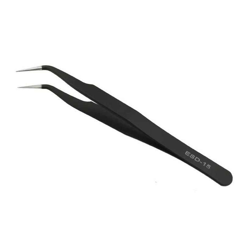 ESD-15 Black Blique Tip Tweezer