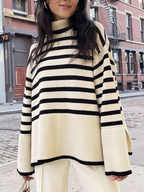 Stripe noire beige