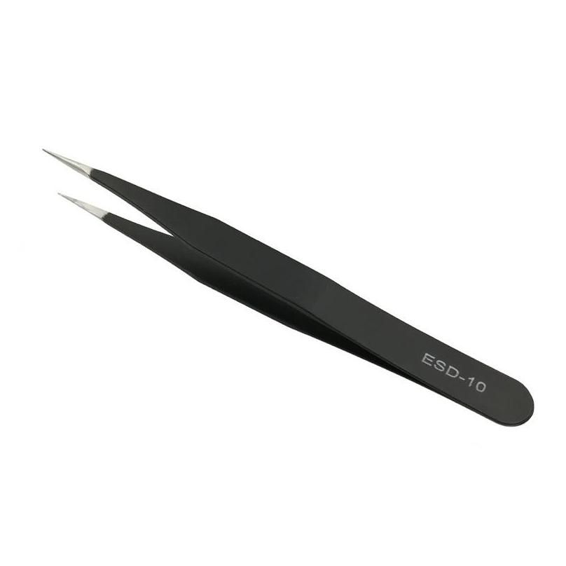 ESD-10 Black Straight Tweezer