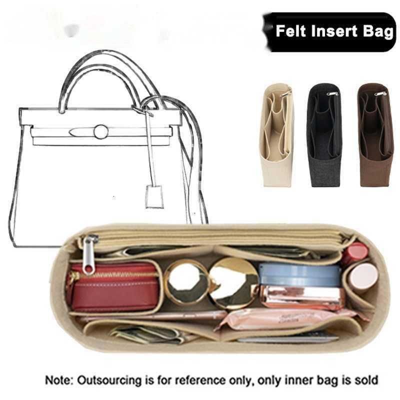 Felt Cloth Insert Bag Organizer Make Up Handbag Travel Inner Bag Portable Cosmetic  Bag