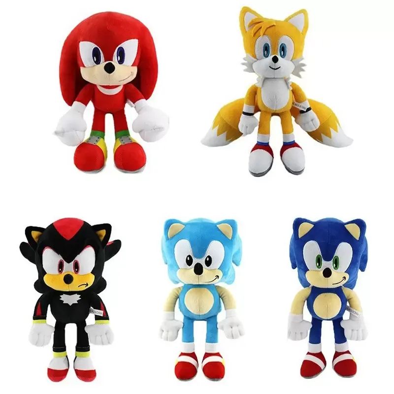 2 Pelúcia Super Sonic Azul e Amarelo Gold Turma Do Sonic Game