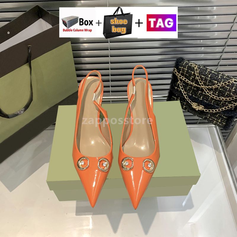 08-orange slingback 8cm heel height