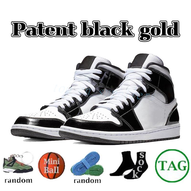 #41-patent أسود أبيض الذهب