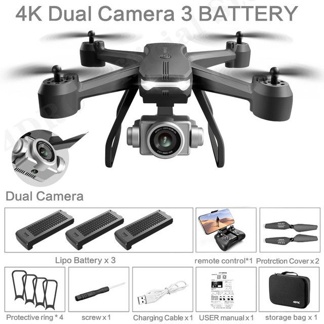 4K Dual Camera+3*Batteri