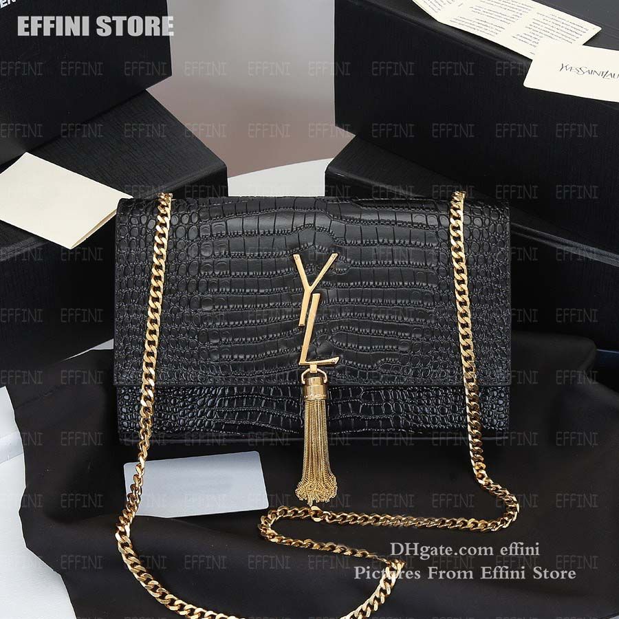 Black Crocodile Gold with tassel