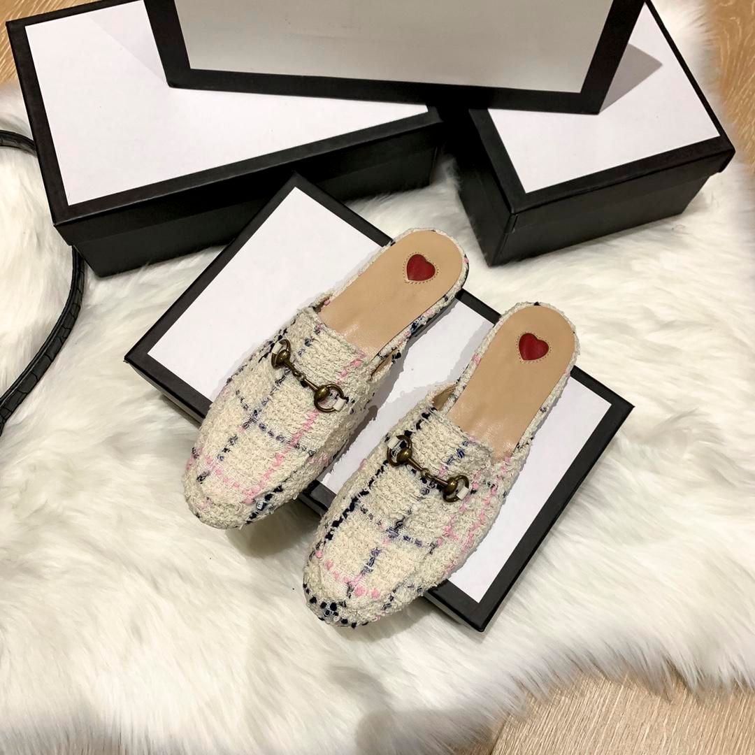 Womens Summer Princetown Lace Velvet Loafer Slippers, Mules, Loafers, And Genuine Leather Flats