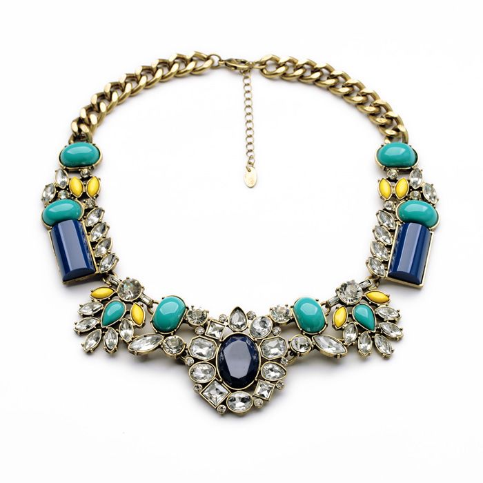 Retro Necklace Blue 43cm