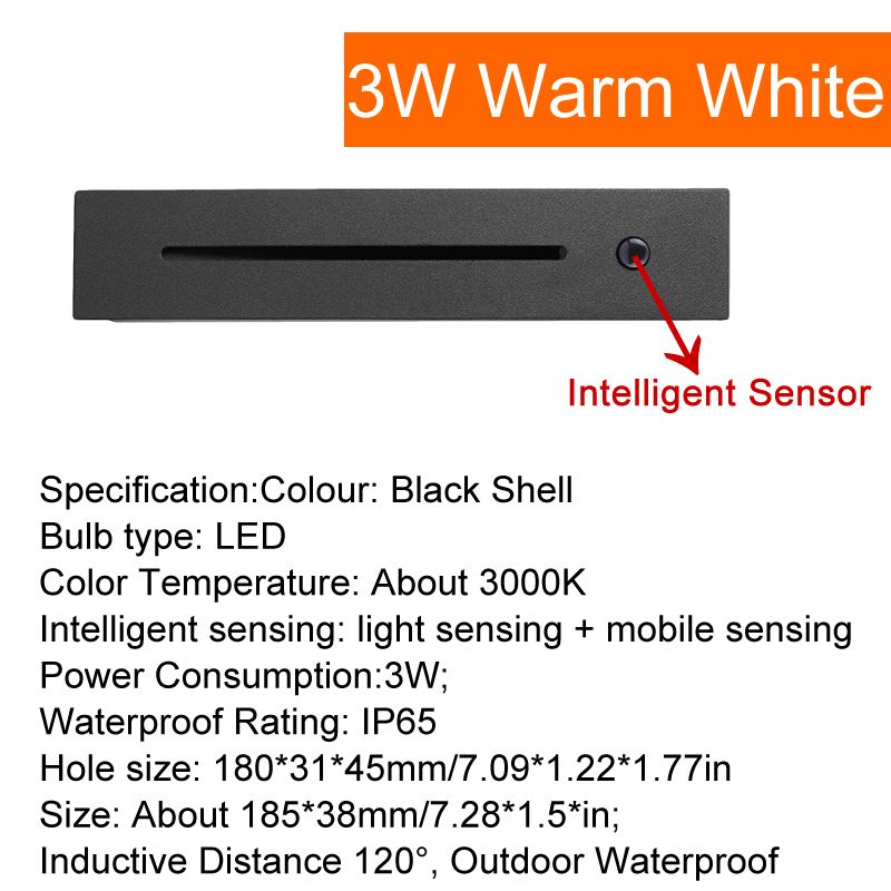 PIR IP65 Zwart Shell Warm Light