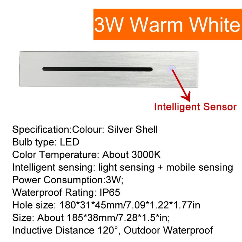 PIR IP65 Silver Shell Warm Light