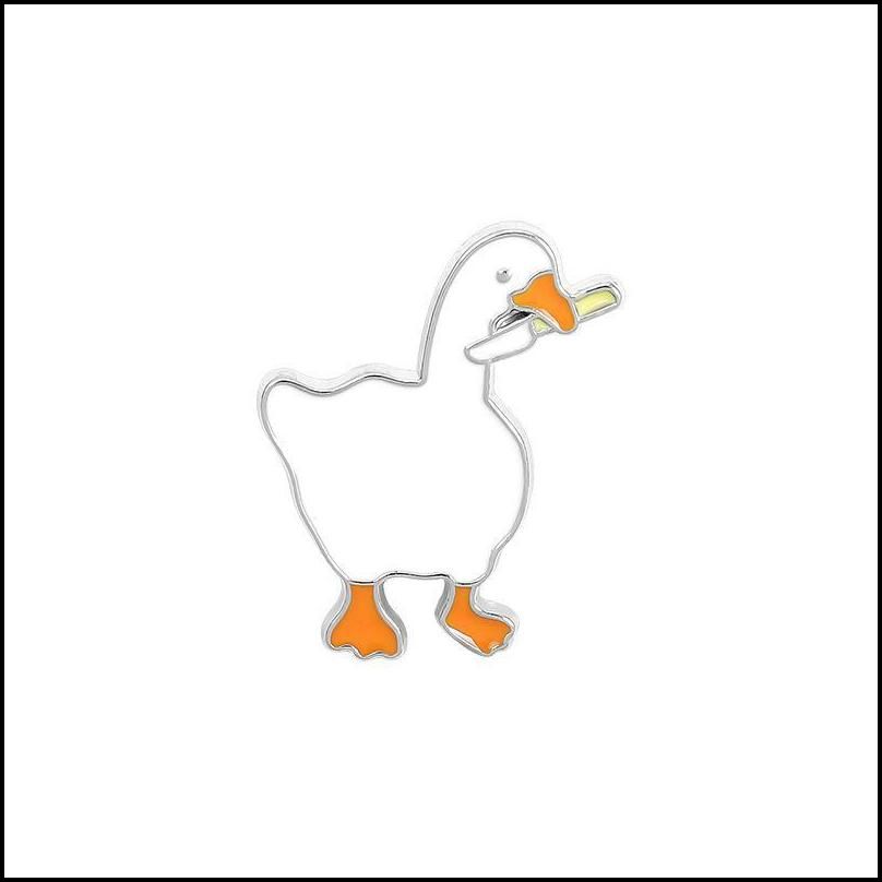 Accesorios De Dibujos Animados Lindos Animales De Pato Blanco Pequeño  Pinchazos De Broches De Esmalte Gracios De 0,44 € | DHgate
