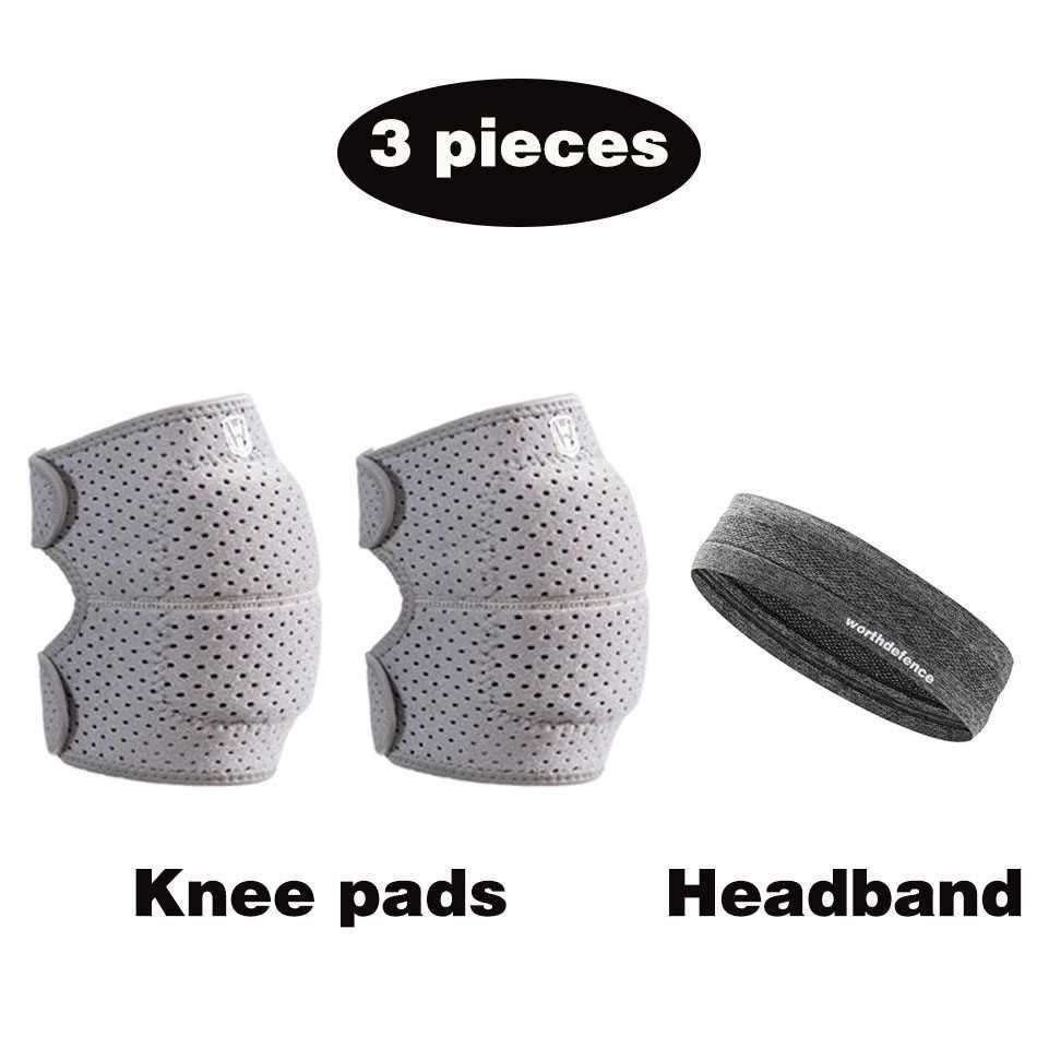 knie pad set grijs