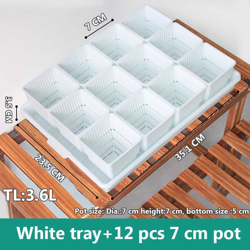 12 Pots with Tray w