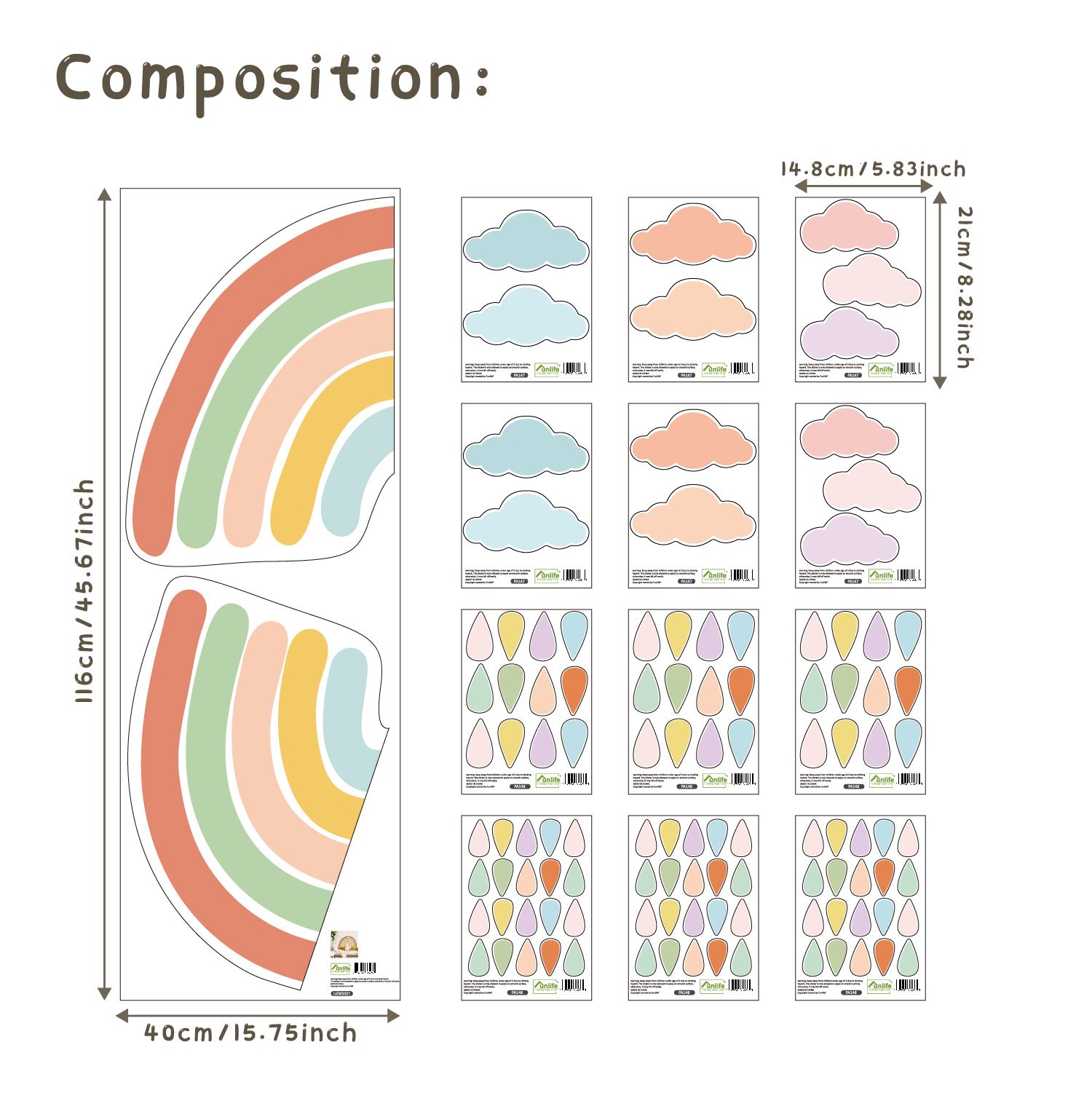 Aardse kleur Rainbow-1 set