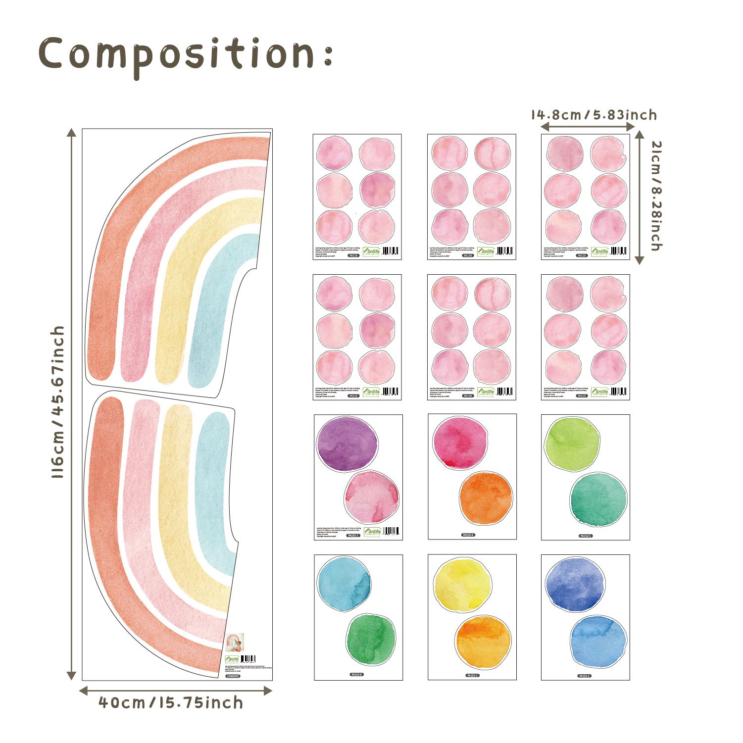 Aquarelle Rainbow-1 Ensemble