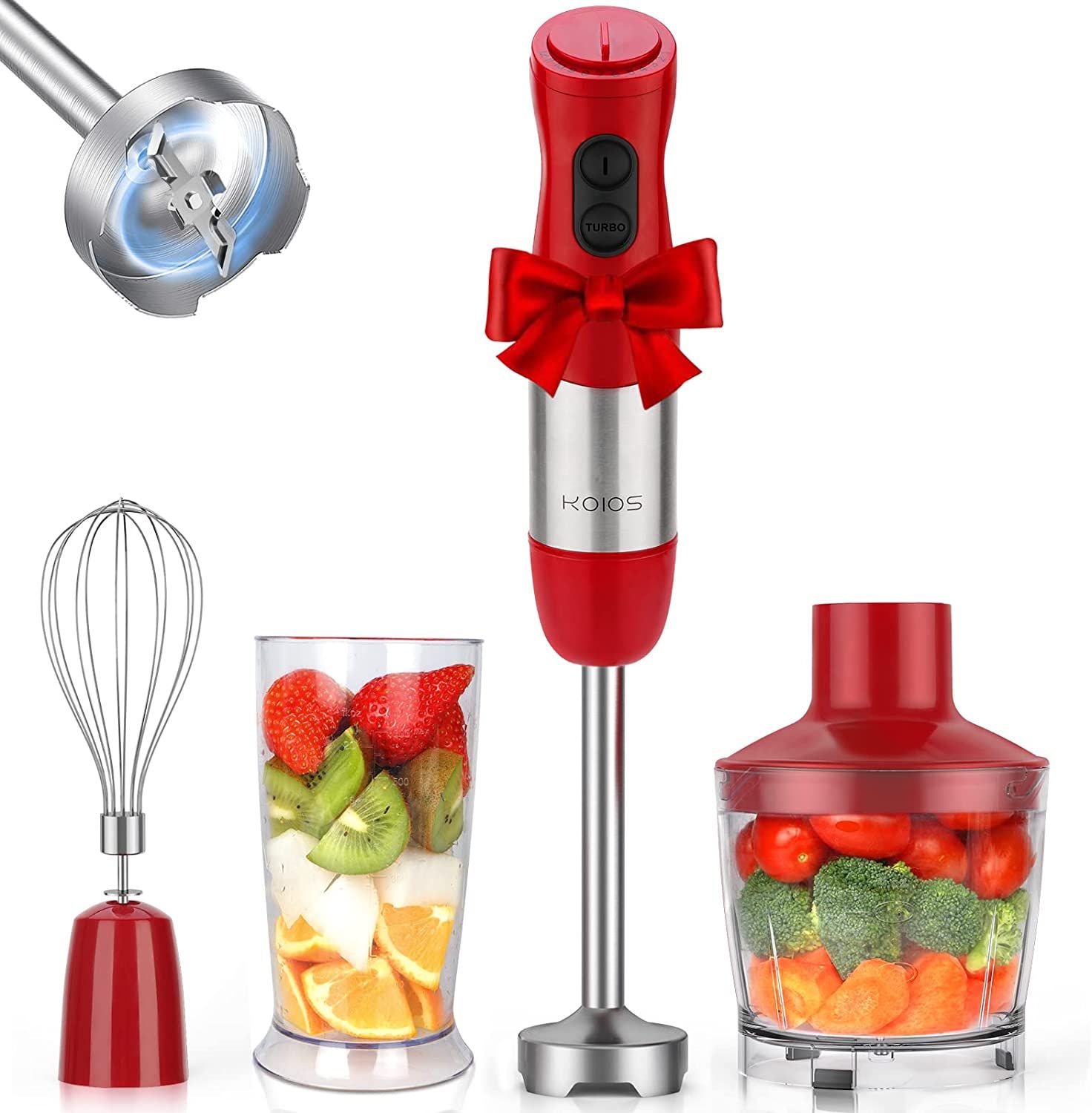 Multi-Use 800W Immersion Hand Blender, Handheld Blender Stick, Whisk