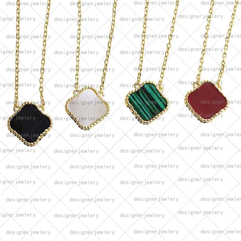 Four Leaf Clover Ruby Pendant Necklace Jewlery Designer For Women