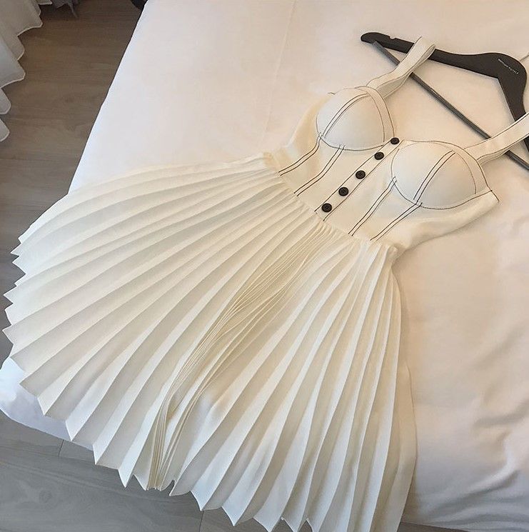 White Pleated