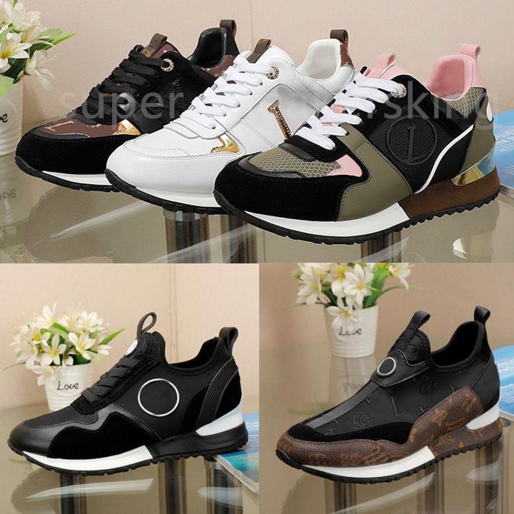 Classic RUN AWAY Sneakers Men Woman Real Leather Shoes Men Racer Sports  Sneakers Women Lace Up Black Brown Shoes Flats Casual Trainers Shoes With  Box NO12 From Designershoes_no1, $70.43