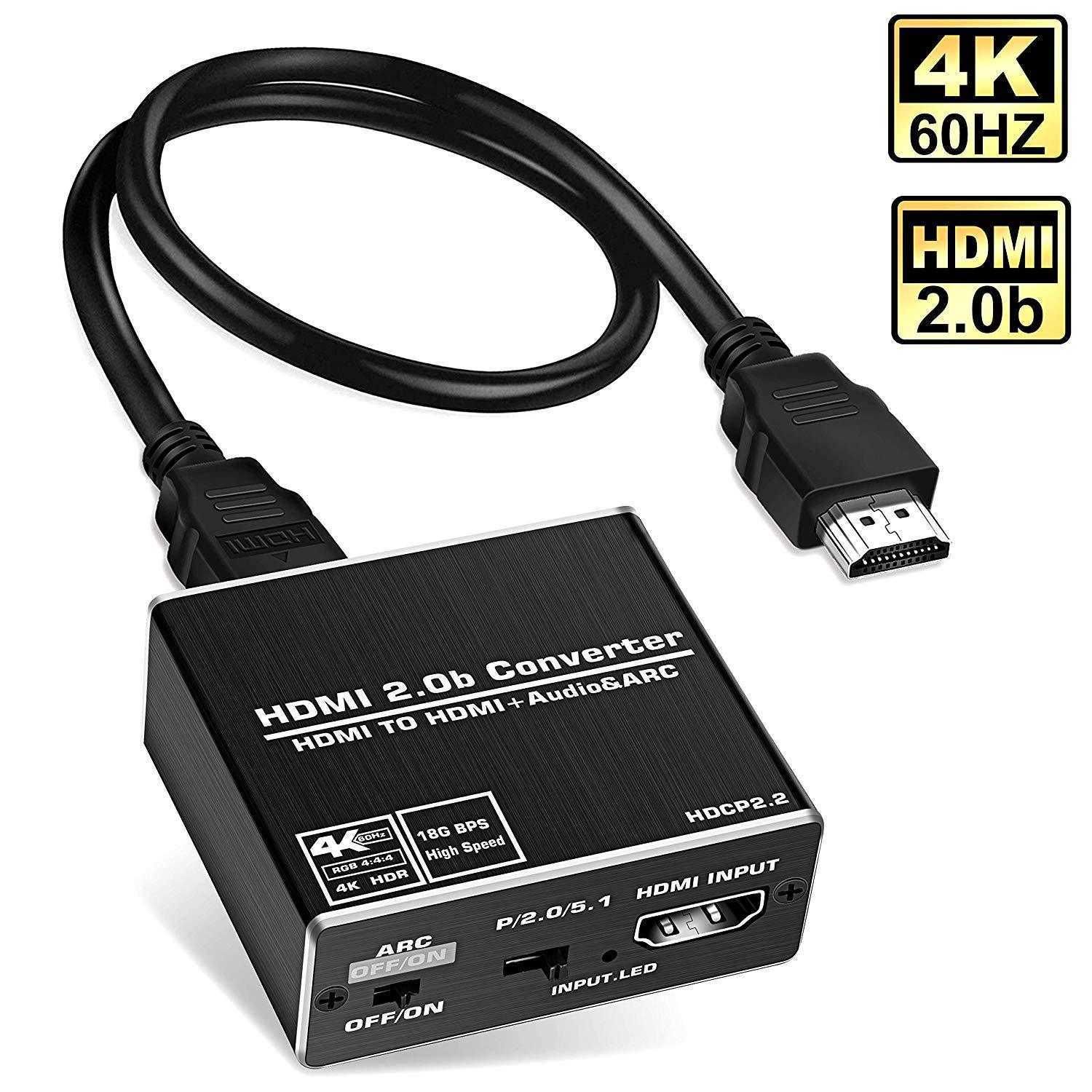 Siyah-HDMI2.0 ila HDMI2.0+ARC+ses