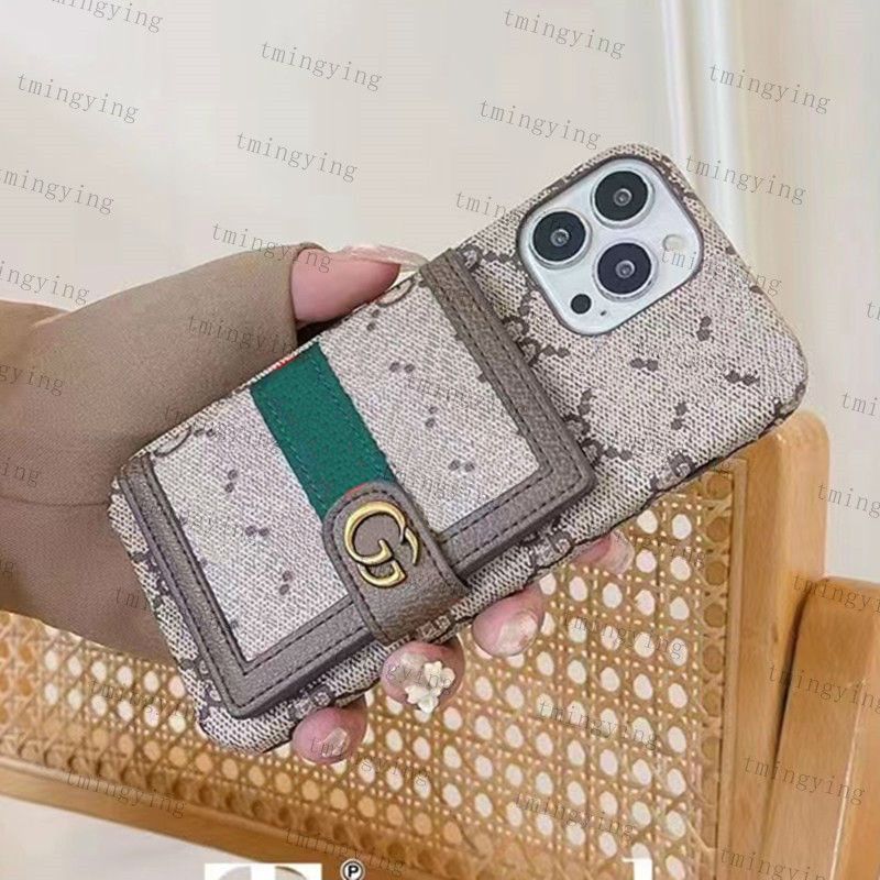 Designer Classic Web Wallet Leather Phone Cases For IPhone 15 Pro Max 14 13  12 11 L Fashion Brand Letter Print Back Cover Case Card Holder Pocket Purse  Luxury Shell From Tmingying, $15.49