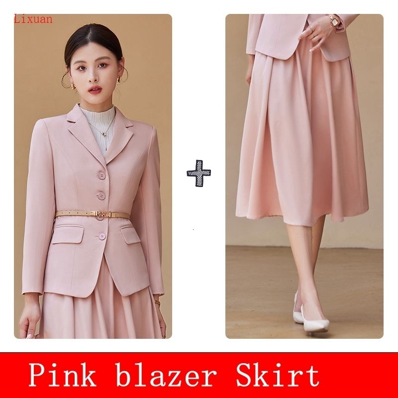 pink blazer skirt