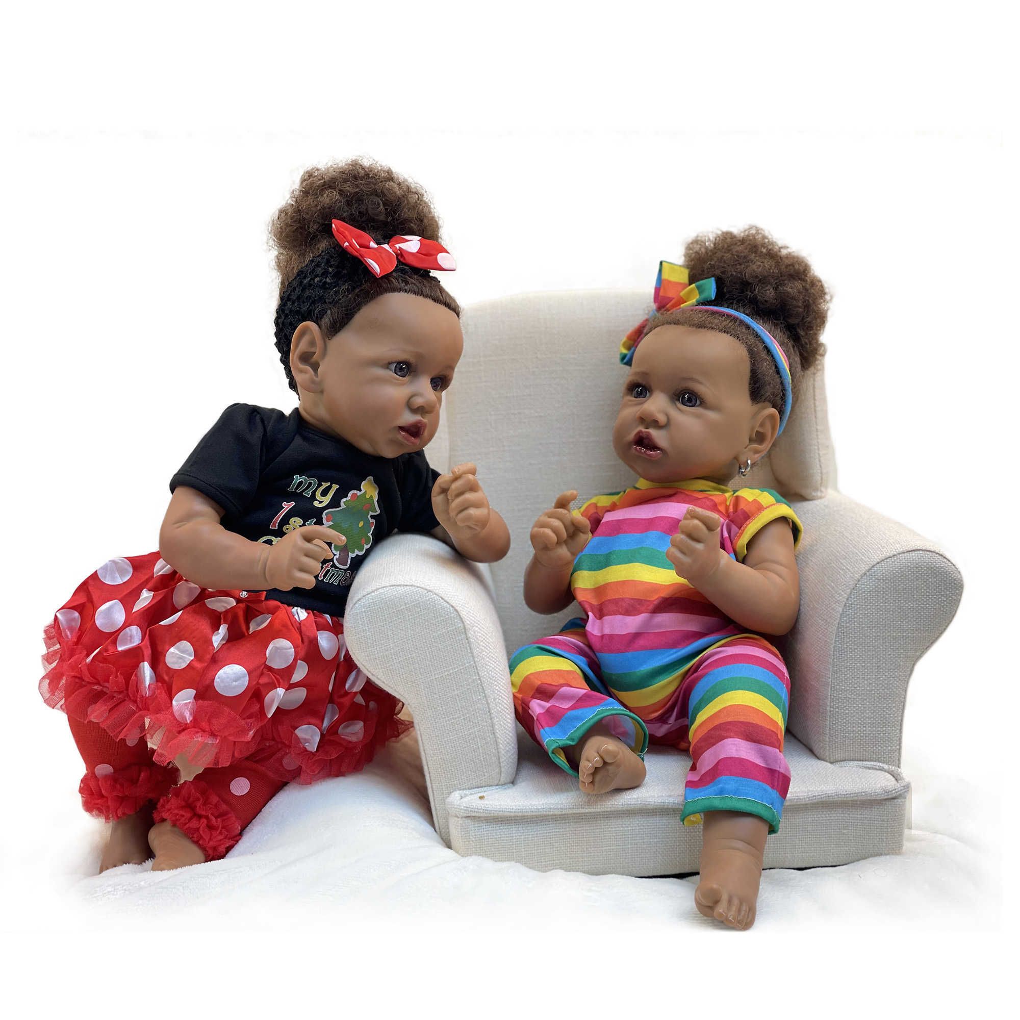 Dolls AWW! African Saskia Reborn Baby Doll Cute Bebe Boneca