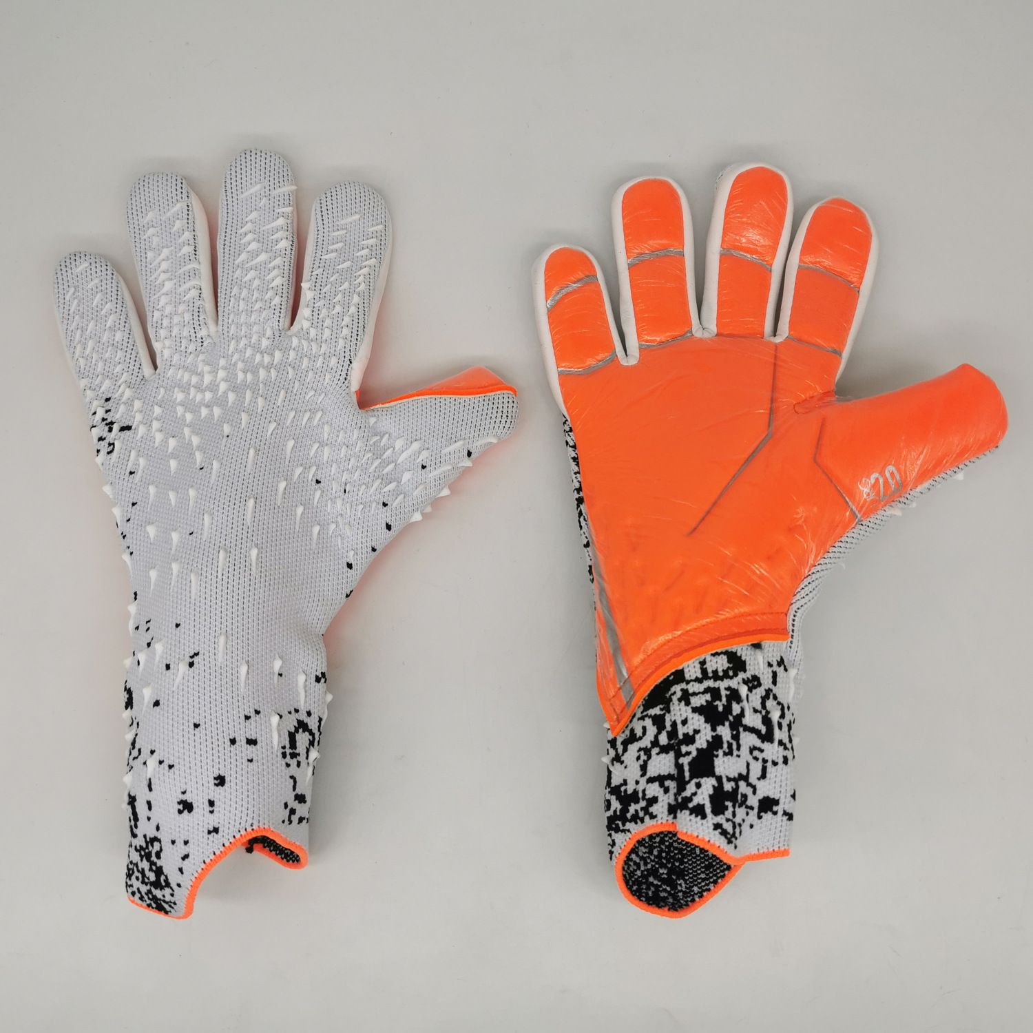 A-orange white goalkeeper gloves