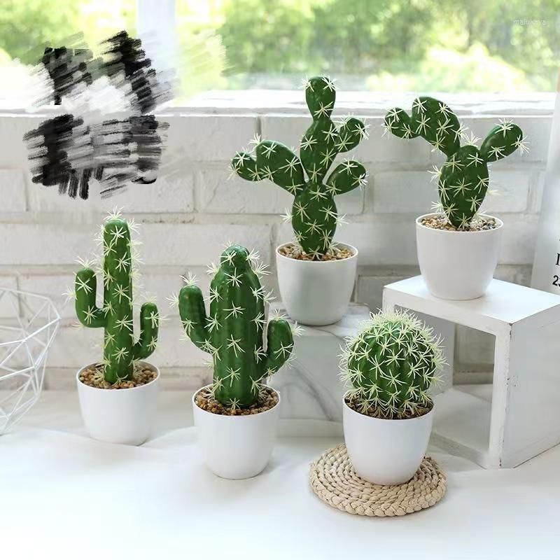Dekorative Blumen Künstliche Pflanzen Kreative Dekoration Simulation Kaktus  Bonsai Pflanze Esstisch Wohnzimmer Topf Von 16,71 €
