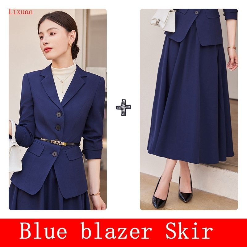 blue blazer skirt