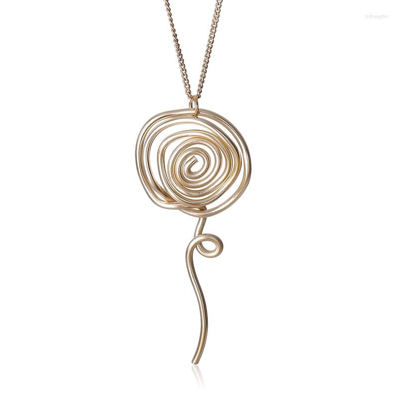 Pendant Necklaces Alloy Necklace Gold Spiral Shape Personality Trend Atmosphere Women's Birthday Party Gift For Friend_voghion.com