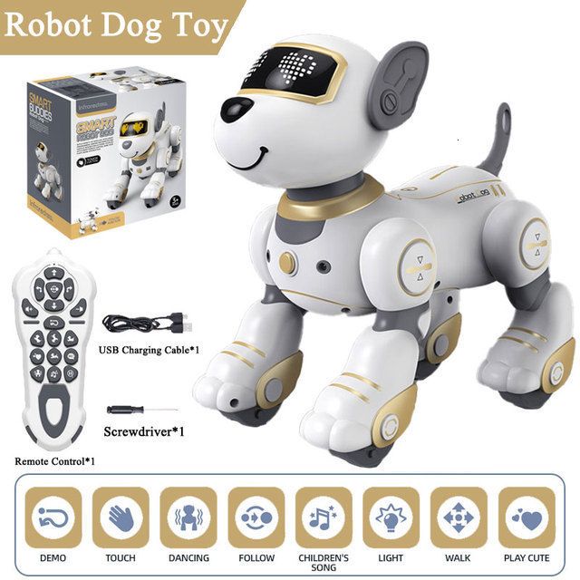 chien robot doré