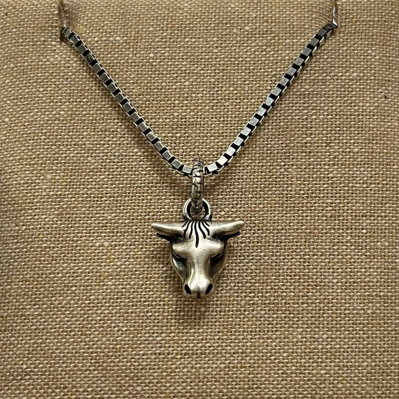 Collier à tête bœuf-925 argent