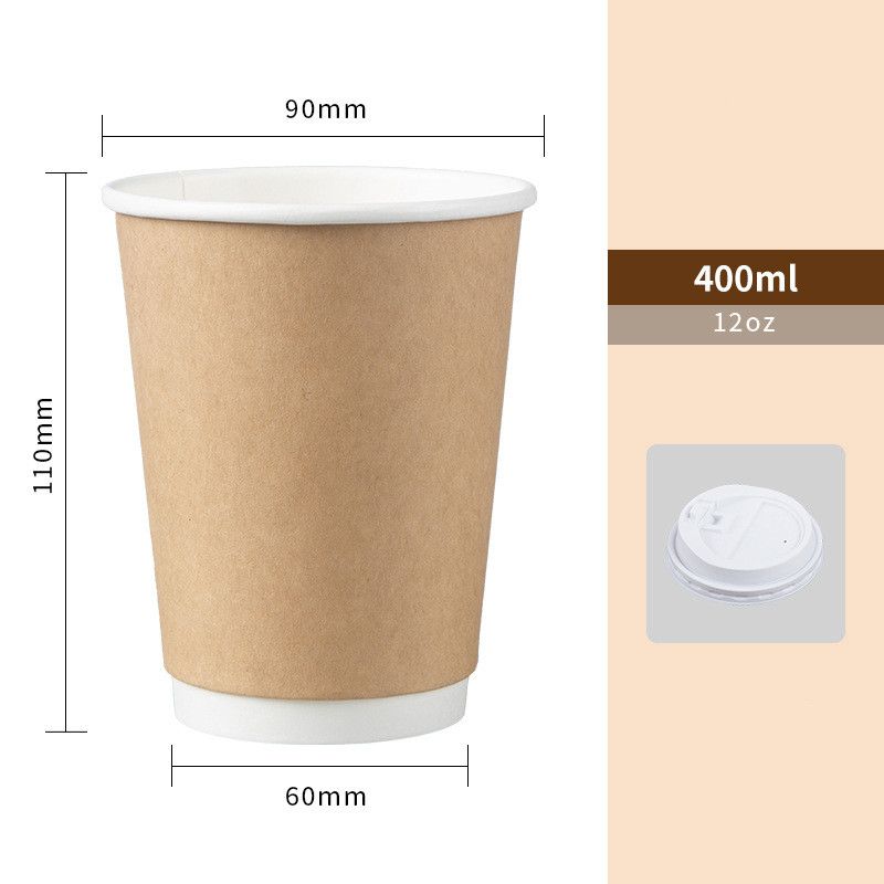 12oz white cap white cap Double Wall