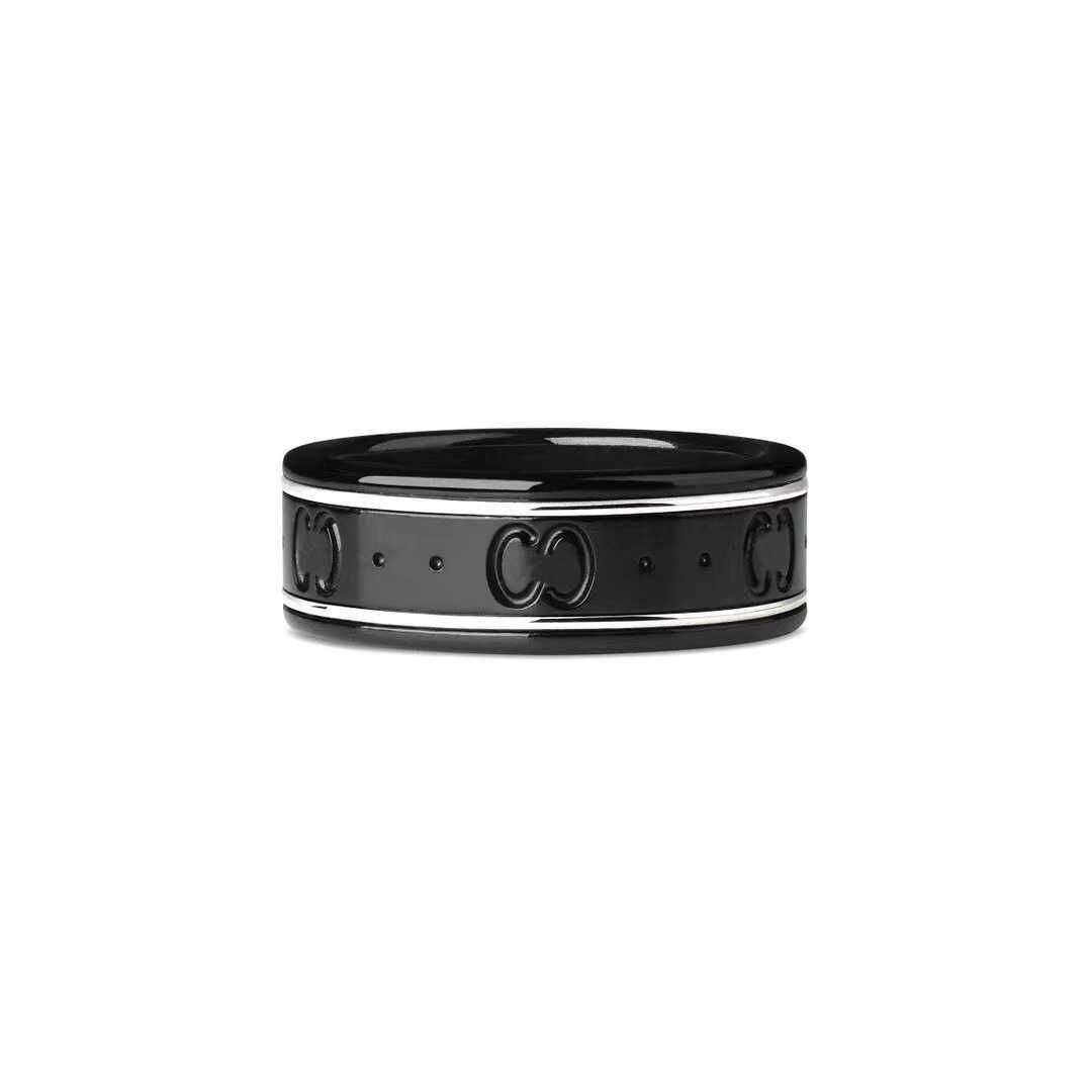 Gujia Double G Ceramic Ring - Silver 3