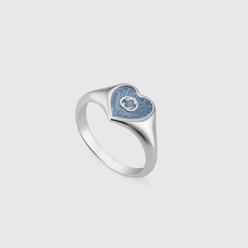 Double g Interlocking Enamel Ring